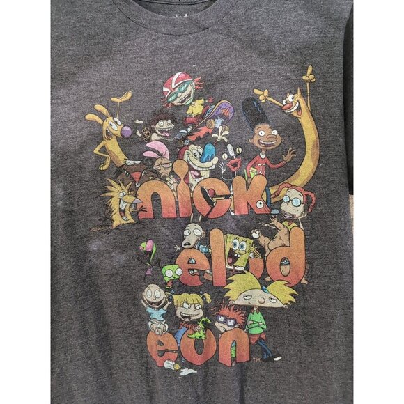 Grey Nickelodeon T-Shirt Rugrats Ren Stimpy T-Shirt Size: Medium - Picture 2 of 3